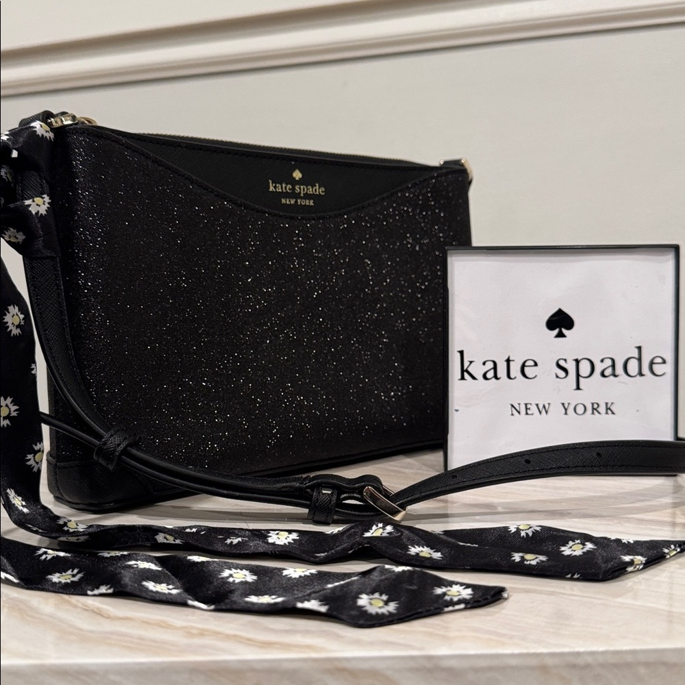 Kate Spade Shimmy Glitter Black Sparkle Crossbody
